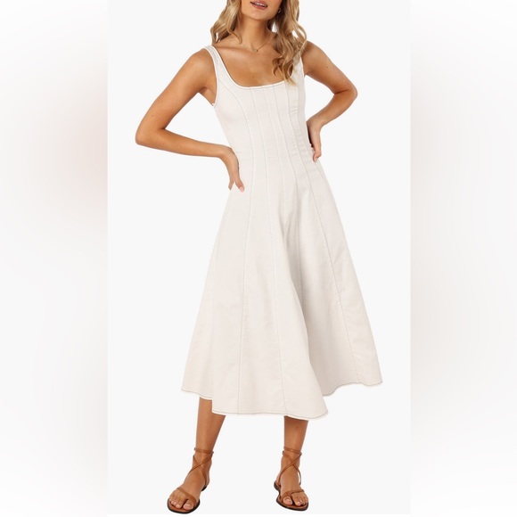 Petal & Pup Una Midi Dress in white - Picture 2 of 14